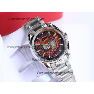 Special Prices Aqua Terra 150M Worldtime A21J Automatic Mens Watch 41 Red Dial Stainless Steel Bracelet CHS