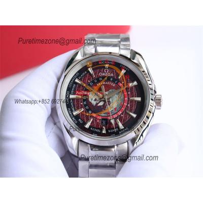 Special Prices Aqua Terra 150M Worldtime A21J Automatic Mens Watch 41 Red Dial Stainless Steel Bracelet CHS