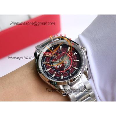 Special Prices Aqua Terra 150M Worldtime A21J Automatic Mens Watch 41 Red Dial Stainless Steel Bracelet CHS