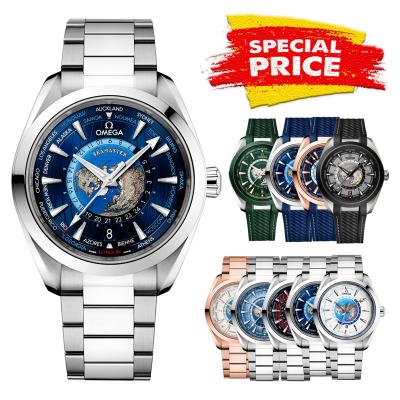 Special Prices Aqua Terra 150M Worldtime A21J Automatic Mens Watch 41 Blue Dial Stainless Steel Bracelet CHS