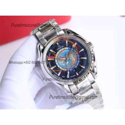 Special Prices Aqua Terra 150M Worldtime A21J Automatic Mens Watch 41 Blue Dial Stainless Steel Bracelet CHS