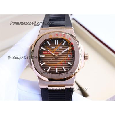 Special Prices Nautilus 5711 A21J Automatic Mens Watch 40 RG Brown Dial Rubber Strap CHS