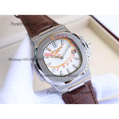 Special Prices Nautilus 5711 A21J Automatic Mens Watch 40 Steel Case White Dial Leather Strap CHS