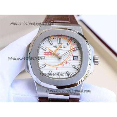 Special Prices Nautilus 5711 A21J Automatic Mens Watch 40 Steel Case White Dial Leather Strap CHS