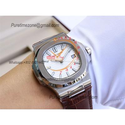 Special Prices Nautilus 5711 A21J Automatic Mens Watch 40 Steel Case White Dial Leather Strap CHS