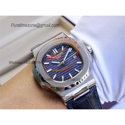 Special Prices Nautilus 5711 A21J Automatic Mens Watch 40 Steel Case Blue Dial Leather Strap CHS