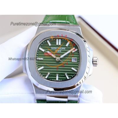 Special Prices Nautilus 5711 A21J Automatic Mens Watch 40 Steel Case Green Dial Leather Strap CHS