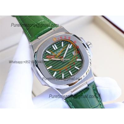 Special Prices Nautilus 5711 A21J Automatic Mens Watch 40 Steel Case Green Dial Leather Strap CHS