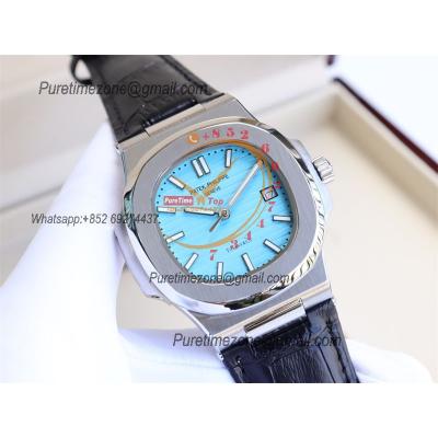 Special Prices Nautilus 5711 A21J Automatic Mens Watch 40 Steel Case Tiffany Blue Dial Leather Strap CHS