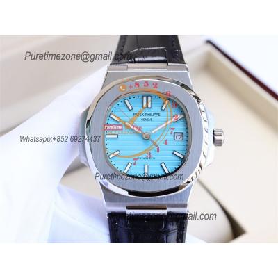 Special Prices Nautilus 5711 A21J Automatic Mens Watch 40 Steel Case Tiffany Blue Dial Leather Strap CHS