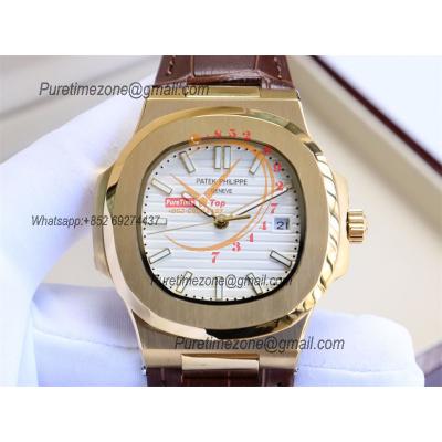 Special Prices Nautilus 5711 A21J Automatic Mens Watch 40 YG White Dial Leather Strap CHS