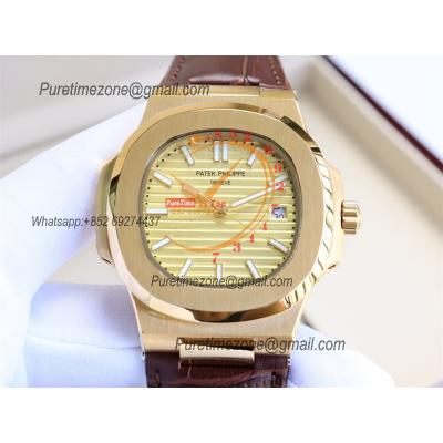 Special Prices Nautilus 5711 A21J Automatic Mens Watch 40 YG Gold Dial Leather Strap CHS