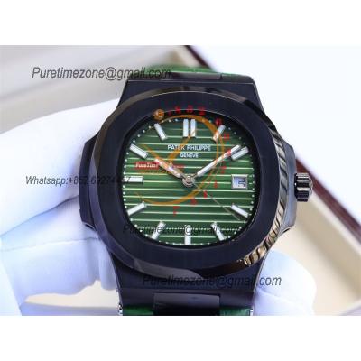 Special Prices Nautilus 5711 A21J Automatic Mens Watch 40 DLC Green Dial Leather Strap CHS