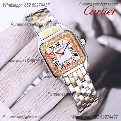 Special Prices 22mm 27mm Panthère Japan Quartz Womens Watch RG Diamonds Bezel White Dial Stainless Steel Bracelet