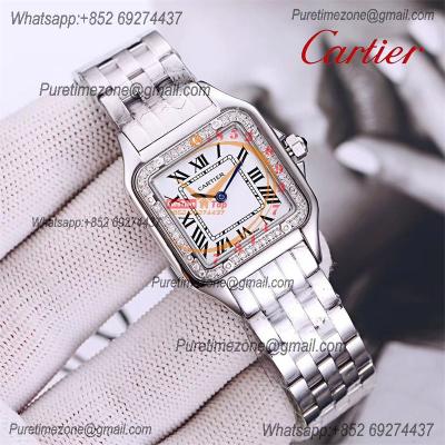 Special Prices 22mm 27mm Panthère Japan Quartz Womens Watch RG Diamonds Bezel White Dial Stainless Steel Bracelet