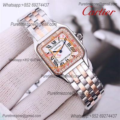 Special Prices 22mm 27mm Panthère Japan Quartz Womens Watch RG Diamonds Bezel White Dial Stainless Steel Bracelet