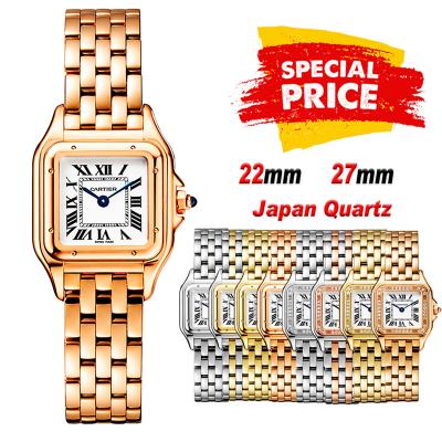 Special Prices 22mm 27mm Panthère Japan Quartz Womens Watch RG White Dial Stainless Steel Bracelet