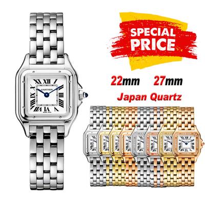 Special Prices 22mm 27mm Panthère Japan Quartz Womens Watch  White Dial Stainless Steel Bracelet