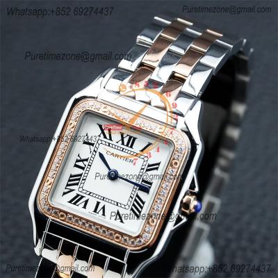 Special Prices 22mm 27mm Panthère Japan Quartz Womens Watch RG Diamonds Bezel White Dial Stainless Steel Bracelet