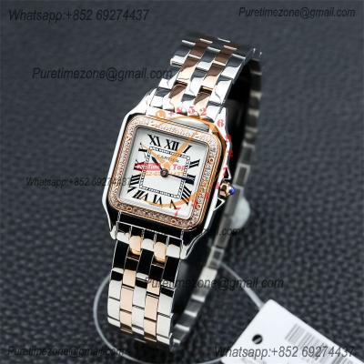 Special Prices 22mm 27mm Panthère Japan Quartz Womens Watch RG Diamonds Bezel White Dial Stainless Steel Bracelet