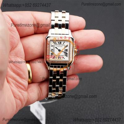 Special Prices 22mm 27mm Panthère Japan Quartz Womens Watch RG Diamonds Bezel White Dial Stainless Steel Bracelet