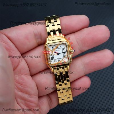 Special Prices 22mm 27mm Panthère Japan Quartz Womens Watch YG Diamond Bezel White Dial Stainless Steel Bracelet