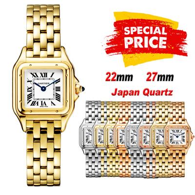 Special Prices 22mm 27mm Panthère Japan Quartz Womens Watch YG White Dial Stainless Steel Bracelet