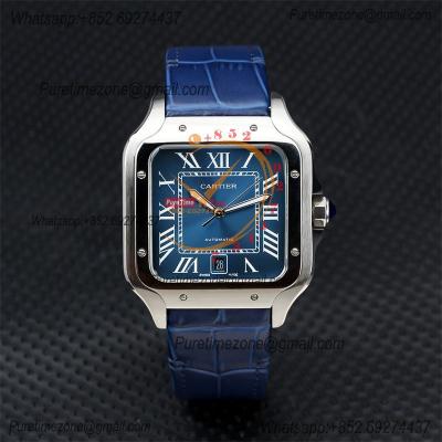 Special Prices Santos Lager Model 40mm A21j Automatic Mens Watch Steel Case Blue Dial Leather Strap CHS