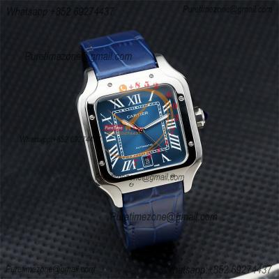 Special Prices Santos Lager Model 40mm A21j Automatic Mens Watch Steel Case Blue Dial Leather Strap CHS