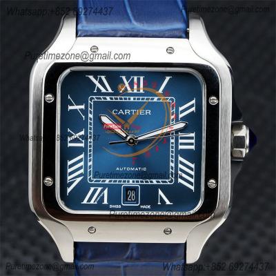 Special Prices Santos Lager Model 40mm A21j Automatic Mens Watch Steel Case Blue Dial Leather Strap CHS