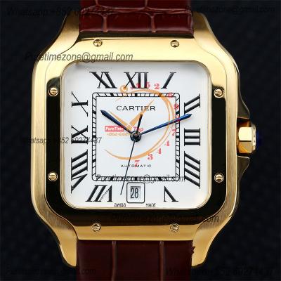 Special Prices Santos Lager Model 40mm A21j Automatic Mens Watch YG White Dial Brown Leather Strap CHS