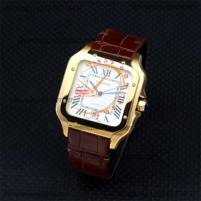 Special Prices Santos Lager Model 40mm A21j Automatic Mens Watch YG White Dial Brown Leather Strap CHS