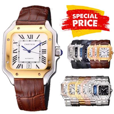 Special Prices Santos Lager Model 40mm A21j Automatic Mens Watch YG White Dial Brown Leather Strap CHS