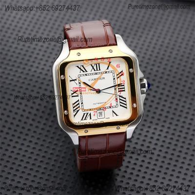 Special Prices Santos Lager Model 40mm A21j Automatic Mens Watch YG White Dial Brown Leather Strap CHS