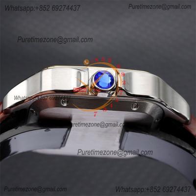 Special Prices Santos Lager Model 40mm A21j Automatic Mens Watch YG White Dial Brown Leather Strap CHS