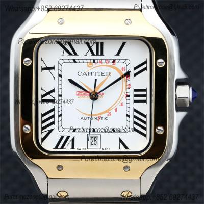 Special Prices Santos Lager Model 40mm A21j Automatic Mens Watch YG White Dial Stainless Steel Bracelet CHS