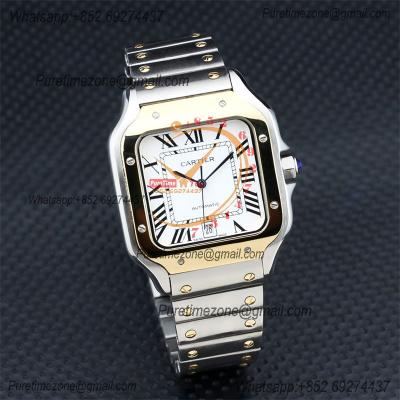 Special Prices Santos Lager Model 40mm A21j Automatic Mens Watch YG White Dial Stainless Steel Bracelet CHS