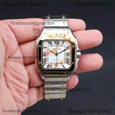 Special Prices Santos Lager Model 40mm A21j Automatic Mens Watch YG White Dial Stainless Steel Bracelet CHS