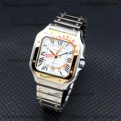 Special Prices Santos Lager Model 40mm A21j Automatic Mens Watch YG White Dial Stainless Steel Bracelet CHS