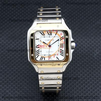 Special Prices Santos Lager Model 40mm A21j Automatic Mens Watch YG White Dial Stainless Steel Bracelet CHS