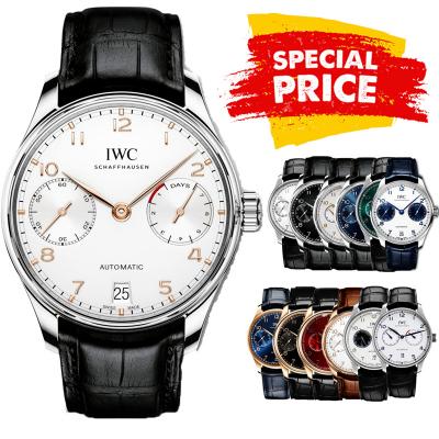 Special Prices Portugieser A21j Automatic Power Reserve Mens Watch Steel Case White Dial Leather Strap CHS