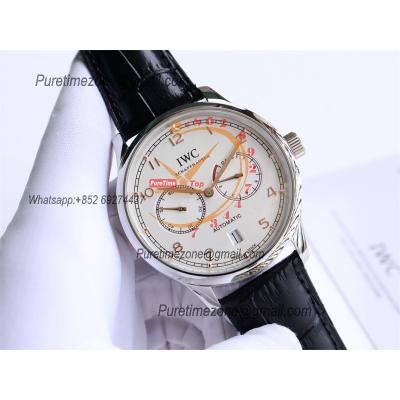 Special Prices Portugieser A21j Automatic Power Reserve Mens Watch Steel Case White Dial Leather Strap CHS