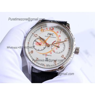 Special Prices Portugieser A21j Automatic Power Reserve Mens Watch Steel Case White Dial Leather Strap CHS