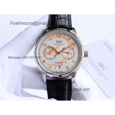 Special Prices Portugieser A21j Automatic Power Reserve Mens Watch Steel Case White Dial Leather Strap CHS