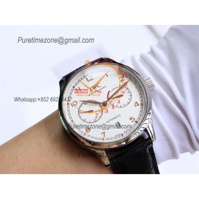 Special Prices Portugieser A21j Automatic Power Reserve Mens Watch Steel Case White Dial Leather Strap CHS