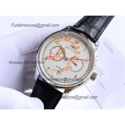 Special Prices Portugieser A21j Automatic Power Reserve Mens Watch Steel Case White Dial Leather Strap CHS