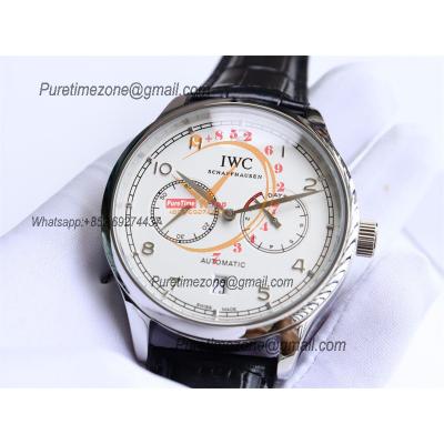 Special Prices Portugieser A21j Automatic Power Reserve Mens Watch Steel Case White Dial Leather Strap CHS