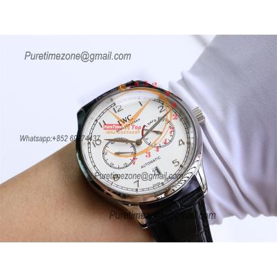 Special Prices Portugieser A21j Automatic Power Reserve Mens Watch Steel Case White Dial Leather Strap CHS