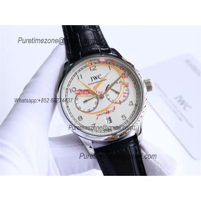 Special Prices Portugieser A21j Automatic Power Reserve Mens Watch Steel Case White Dial Leather Strap CHS