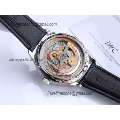 Special Prices Portugieser A21j Automatic Power Reserve Mens Watch Steel Case Black Dial Leather Strap CHS